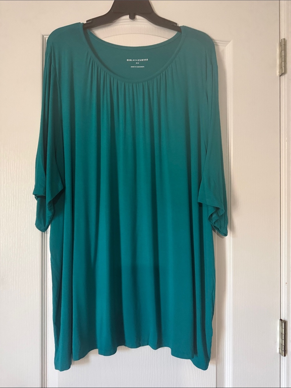 Girls With Curves Teal Relaxed Scoop Neck Tunic Size 4X